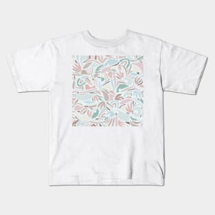 Pastel Contemporary Abstraction / Papercut Nature Kids T-Shirt